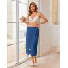 image:imageEkouaer Waffle Robes For Women Bath Wrap Lightweight Shower Wrap 2026 Knee Length Spa Robe with Adjustable Closure SXLNavy
