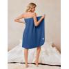 image:imageEkouaer Waffle Robes For Women Bath Wrap Lightweight Shower Wrap 2026 Knee Length Spa Robe with Adjustable Closure SXLNavy