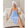 image:imageEkouaer Waffle Robes For Women Bath Wrap Lightweight Shower Wrap 2026 Knee Length Spa Robe with Adjustable Closure SXLSky Blue