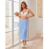 image:imageEkouaer Waffle Robes For Women Bath Wrap Lightweight Shower Wrap 2026 Knee Length Spa Robe with Adjustable Closure SXLSky Blue