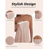 image:imageEkouaer Waffle Robes For Women Bath Wraps Lightweight Knee Length Soft Shower Robe with Pocket SLBeige