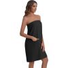 image:imageEkouaer Waffle Robes For Women Bath Wraps Lightweight Knee Length Soft Shower Robe with Pocket SLBlack
