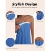image:imageEkouaer Waffle Robes For Women Bath Wraps Lightweight Knee Length Soft Shower Robe with Pocket SLBlue