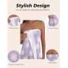 image:imageEkouaer Waffle Robes For Women Bath Wraps Lightweight Knee Length Soft Shower Robe with Pocket SLFloral Blue