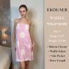 image:imageEkouaer Waffle Robes For Women Bath Wraps Lightweight Knee Length Soft Shower Robe with Pocket SLFloral Pink