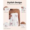 image:imageEkouaer Waffle Robes For Women Bath Wraps Lightweight Knee Length Soft Shower Robe with Pocket SLFloral White