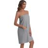 image:imageEkouaer Waffle Robes For Women Bath Wraps Lightweight Knee Length Soft Shower Robe with Pocket SLGray
