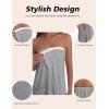 image:imageEkouaer Waffle Robes For Women Bath Wraps Lightweight Knee Length Soft Shower Robe with Pocket SLGray
