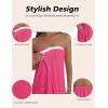 image:imageEkouaer Waffle Robes For Women Bath Wraps Lightweight Knee Length Soft Shower Robe with Pocket SLHot Pink