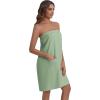 image:imageEkouaer Waffle Robes For Women Bath Wraps Lightweight Knee Length Soft Shower Robe with Pocket SLMint Green