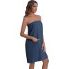 image:imageEkouaer Waffle Robes For Women Bath Wraps Lightweight Knee Length Soft Shower Robe with Pocket SLNavy Blue