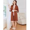image:imageEkouaer Women Kimono Robe 34 Sleeves Loungewear Dress Knee Length Sleepwear Pockets Housecoat Short Bathrobe SXXLCcaramel