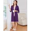 image:imageEkouaer Women Kimono Robe 34 Sleeves Loungewear Dress Knee Length Sleepwear Pockets Housecoat Short Bathrobe SXXLCpurple