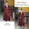 image:imageEkouaer Women Kimono Robes Full Length Knit Bathrobe Lightweight Soft Sleepwear Vneck Casual Ladies Loungewear SXXLBlack and Red Plaid