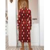 image:imageEkouaer Women Kimono Robes Full Length Knit Bathrobe Lightweight Soft Sleepwear Vneck Casual Ladies Loungewear SXXLChristmas Red Teddy Bear