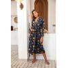 image:imageEkouaer Women Kimono Robes Full Length Knit Bathrobe Lightweight Soft Sleepwear Vneck Casual Ladies Loungewear SXXLDeep Blue  Mystic