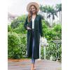 image:imageEkouaer Women Kimono Robes Full Length Knit Bathrobe Lightweight Soft Sleepwear Vneck Casual Ladies Loungewear SXXLDeep Green
