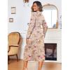 image:imageEkouaer Women Kimono Robes Full Length Knit Bathrobe Lightweight Soft Sleepwear Vneck Casual Ladies Loungewear SXXLFloral Beige