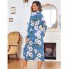 image:imageEkouaer Women Kimono Robes Full Length Knit Bathrobe Lightweight Soft Sleepwear Vneck Casual Ladies Loungewear SXXLFloral Light Blue