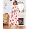 image:imageEkouaer Women Kimono Robes Full Length Knit Bathrobe Lightweight Soft Sleepwear Vneck Casual Ladies Loungewear SXXLFloral White