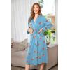 image:imageEkouaer Women Kimono Robes Full Length Knit Bathrobe Lightweight Soft Sleepwear Vneck Casual Ladies Loungewear SXXLLight Blue  Juice