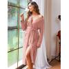 image:imageEkouaer Women Kimono Robes Full Length Knit Bathrobe Lightweight Soft Sleepwear Vneck Casual Ladies Loungewear SXXLMisty Rose
