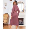 image:imageEkouaer Women Kimono Robes Full Length Knit Bathrobe Lightweight Soft Sleepwear Vneck Casual Ladies Loungewear SXXLPurplish Red