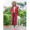 image:imageEkouaer Women Kimono Robes Full Length Knit Bathrobe Lightweight Soft Sleepwear Vneck Casual Ladies Loungewear SXXLRed
