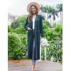 image:imageEkouaer Women Kimono Robes Full Length Knit Bathrobe Lightweight Soft Sleepwear Vneck Casual Ladies Loungewear SXXLTurquoise