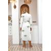 image:imageEkouaer Women Kimono Robes Full Length Knit Bathrobe Lightweight Soft Sleepwear Vneck Casual Ladies Loungewear SXXLWhite  Evil Eye