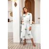 image:imageEkouaer Women Kimono Robes Full Length Knit Bathrobe Lightweight Soft Sleepwear Vneck Casual Ladies Loungewear SXXLWhite  Evil Eye
