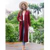 image:imageEkouaer Women Kimono Robes Full Length Knit Bathrobe Lightweight Soft Sleepwear Vneck Casual Ladies Loungewear SXXLWine Red