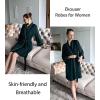 image:imageEkouaer Women Kimono Robes Knee Length Knit Bathrobe Lightweight Soft Sleepwear Vneck Casual Ladies Loungewear1black