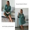 image:imageEkouaer Women Kimono Robes Knee Length Knit Bathrobe Lightweight Soft Sleepwear Vneck Casual Ladies Loungewear1celadon Green