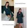 image:imageEkouaer Women Kimono Robes Knee Length Knit Bathrobe Lightweight Soft Sleepwear Vneck Casual Ladies Loungewear1dark Green
