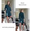 image:imageEkouaer Women Kimono Robes Knee Length Knit Bathrobe Lightweight Soft Sleepwear Vneck Casual Ladies Loungewear1dark Green