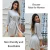 image:imageEkouaer Women Kimono Robes Knee Length Knit Bathrobe Lightweight Soft Sleepwear Vneck Casual Ladies Loungewear1light Gray