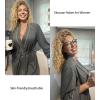 image:imageEkouaer Women Kimono Robes Knee Length Knit Bathrobe Lightweight Soft Sleepwear Vneck Casual Ladies Loungewear1medium Gray