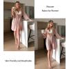 image:imageEkouaer Women Kimono Robes Knee Length Knit Bathrobe Lightweight Soft Sleepwear Vneck Casual Ladies Loungewear1misty Rose