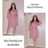 image:imageEkouaer Women Kimono Robes Knee Length Knit Bathrobe Lightweight Soft Sleepwear Vneck Casual Ladies Loungewear1misty Rose