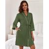 image:imageEkouaer Women Kimono Robes Knee Length Knit Bathrobe Lightweight Soft Sleepwear Vneck Casual Ladies LoungewearArmy Green