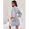 image:imageEkouaer Women Kimono Robes Knee Length Knit Bathrobe Lightweight Soft Sleepwear Vneck Casual Ladies LoungewearBlue Striped Teddy Bear