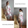 image:imageEkouaer Women Kimono Robes Knee Length Knit Bathrobe Lightweight Soft Sleepwear Vneck Casual Ladies LoungewearCharming Rose