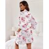 image:imageEkouaer Women Kimono Robes Knee Length Knit Bathrobe Lightweight Soft Sleepwear Vneck Casual Ladies LoungewearCharming Rose