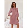 image:imageEkouaer Women Kimono Robes Knee Length Knit Bathrobe Lightweight Soft Sleepwear Vneck Casual Ladies LoungewearGray Purple