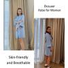 image:imageEkouaer Women Kimono Robes Knee Length Knit Bathrobe Lightweight Soft Sleepwear Vneck Casual Ladies LoungewearLight Blue