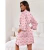 image:imageEkouaer Women Kimono Robes Knee Length Knit Bathrobe Lightweight Soft Sleepwear Vneck Casual Ladies LoungewearPink Striped Teddy Bear