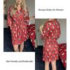 image:imageEkouaer Women Kimono Robes Knee Length Knit Bathrobe Lightweight Soft Sleepwear Vneck Casual Ladies LoungewearRed Plaid Teddy Bear