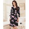 image:imageEkouaer Women Robes Shawl Collar Bathrobe Short Kimono Robe Soft Knit Bathrobes Ladies Sleepwear with Pockets SXXLBlack Pink Flowers