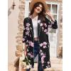 image:imageEkouaer Women Robes Shawl Collar Bathrobe Short Kimono Robe Soft Knit Bathrobes Ladies Sleepwear with Pockets SXXLBlack Pink Flowers